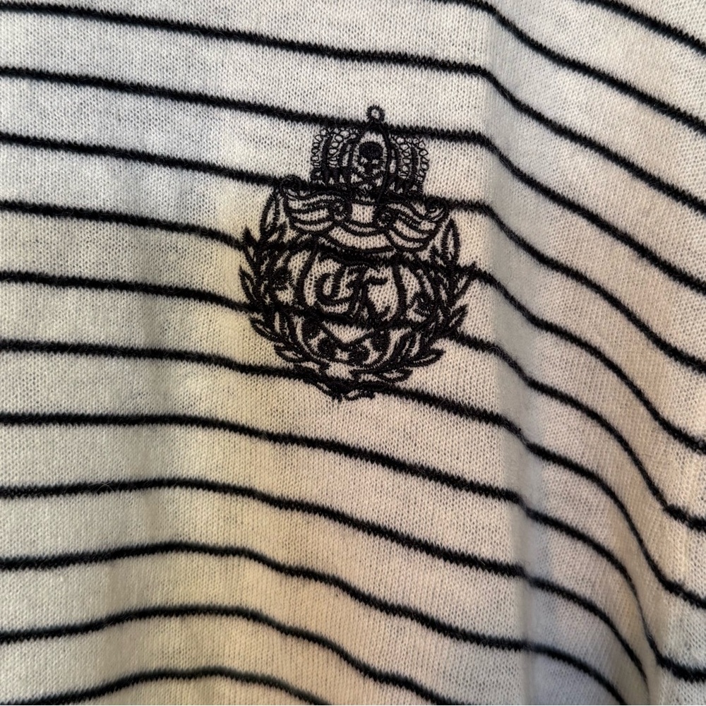 The Kooples Wool Cashmere Crest Striped Crewneck Sweater NWT Medium - Picture 5 of 9